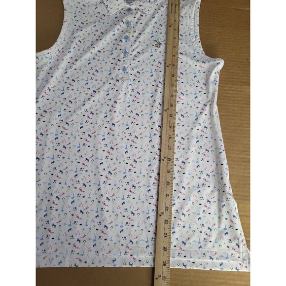Peter Millar Women's SZ M Sleeveless Polo Tank Top Golf Athleisure Logo UFP 50+ - Picture 6 of 8